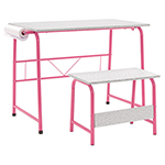 Studio Designs 2 Piece Project Center Includes Art Table With Paper Roll And Bench - Pink and Spatter Gray - 55125 ET11185