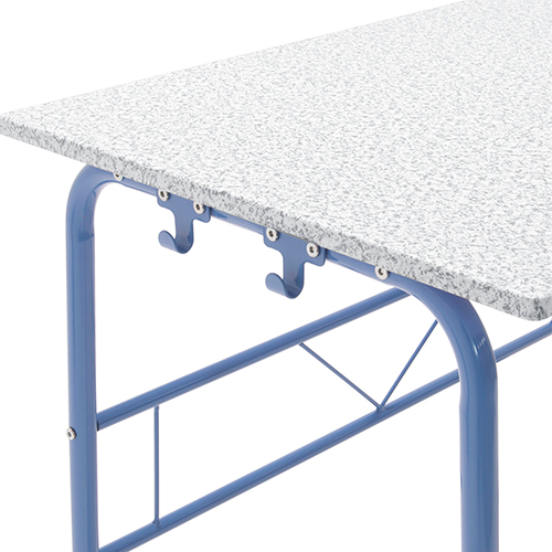 Photograph of Studio Designs 2 Piece Project Center Includes Art Table With Paper Roll And Bench - Blue and Spatter Gray - 55126