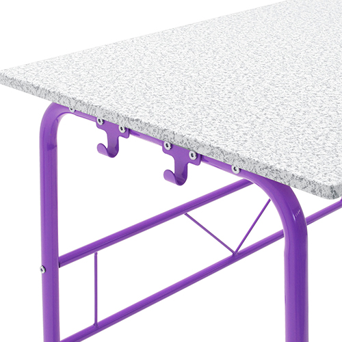 Photograph of Studio Designs 2 Piece Project Center Includes Art Table With Paper Roll And Bench - Purple and Spatter Gray - 55127