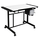 Studio Designs Deluxe Mobile Craft Station With Adjustable Top And Supply Storage - Black and White - 13250 ET11190