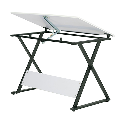 Photograph of Studio Designs Axiom Student Drawing Table With Tilting Top - Charcoal and White - 13353