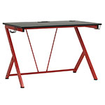 Studio Designs SD Gaming Quest 52" PC Gamer Computer Desk w/ Charging Station - Racing Red Metal Legs/Black Top - 51254 ET12371