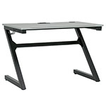Studio Designs SD Gaming Zone 52" PC Gamer Computer Desk w/ Charging Station and Headphone Hook - Black Metal Legs/Racing Silver Top - 51255 ET12372