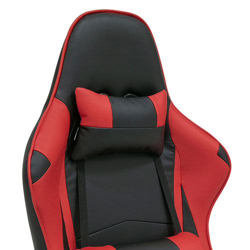 Photograph of Studio Designs SD Gaming High Back Gamer Chair with Removable Lumbar and Headrest Pillow - Racing Red PU - 10660