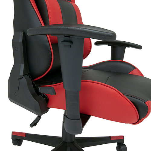 Photograph of Studio Designs SD Gaming High Back Gamer Chair with Removable Lumbar and Headrest Pillow - Racing Red PU - 10660