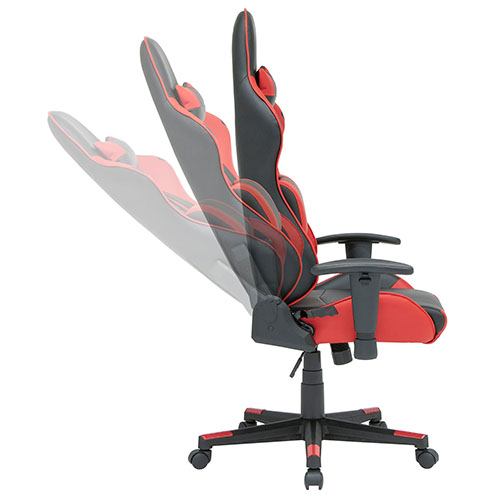 Photograph of Studio Designs SD Gaming High Back Gamer Chair with Removable Lumbar and Headrest Pillow - Racing Red PU - 10660

