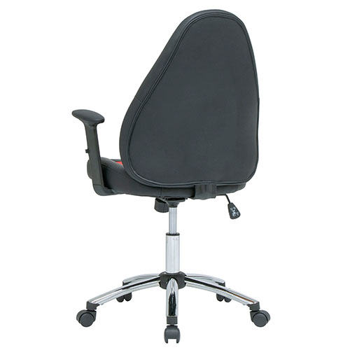 Photograph of Studio Designs SD Gaming Contoured Swivel Gamer/Office Chair with Tilt and Height Adjustable Seat and Arms and Chrome Base - Black/Racing Red - 10661
