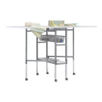 Studio Designs Cutting Table with Grid Top and Storage in Silver / White - 13386 ET12393