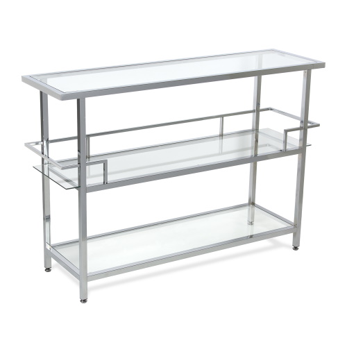 Studio Designs Home Portico Modern 3-Tier Tempered Glass Bar Unit for  Liquor or Wine Storage / Sideboard or Buffet for Kitchen and Dining Chrome  52 inches - 71005 - EngineerSupply