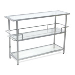 Studio Designs Home Portico Modern 3-Tier Tempered Glass Bar Unit for Liquor or Wine Storage / Sideboard or Buffet for Kitchen and Dining Chrome 52 inches - 71005 ET12398