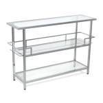 Studio Designs Home Portico Modern 3-Tier Tempered Glass Bar Unit for Liquor or Wine Storage Chrome 52 inches - 71005 ET12398