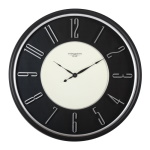 Studio Designs Home 29" Extra-Large Modern Wall Clock with Large Easy to Read Raised Silver Arabic Numerals Black Frame White Face for Living Room or Office - 73000 ET12401