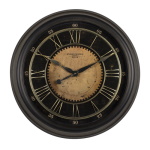 Studio Designs Home 24" Classic Villa Decorative Wall Clock with Large Bronze Roman Numerals Antique Brown Frame for Kitchen, Living Room or Office - 73001 ET12402