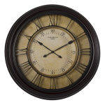 Studio Designs Home 29" Traditional Chateau Extra Large Decorative Wall Clock with Large Roman Numerals and Minute Markers in Dark Brown for Kitchen, Living Room or Office - 73002 ET12403