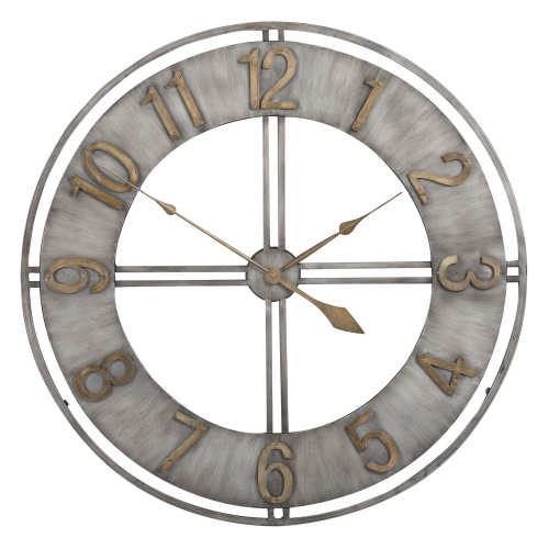  Studio Designs Home 30&quot; Extra Large Industrial Loft Metal Wall Clock with Open Face, Arabic Numerals and Quartz Movement - (3 Colors Available)