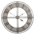Studio Designs Home 30" Extra Large Industrial Loft Metal Wall Clock with Open Face, Arabic Numerals and Quartz Movement ET12404