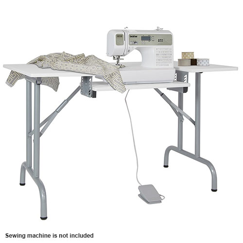 Photograph of  Studio Designs Folding Multipurpose Sewing Table - Silver/White - 13373