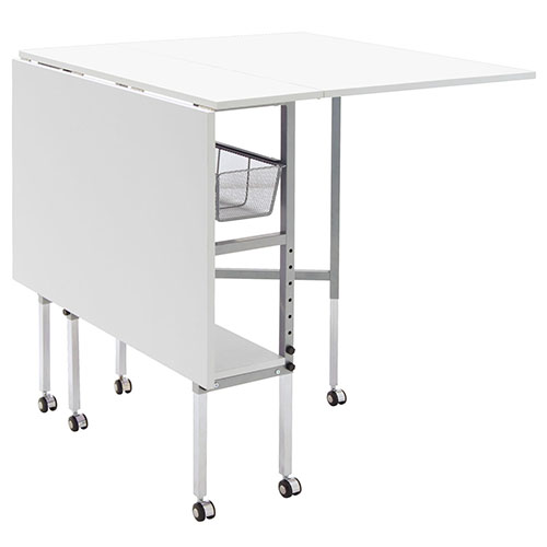 Photograph of Studio Designs Mobile Height Adjustable Hobby and Craft Cutting Table with Drawers - Silver/White - 13374