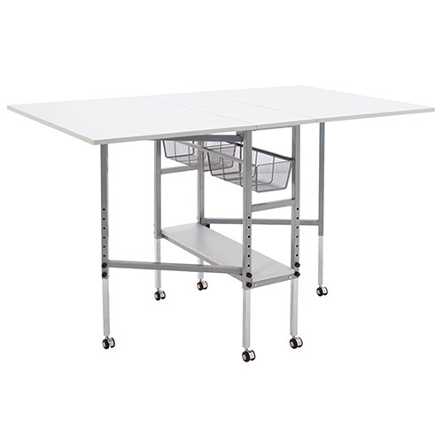  Studio Designs Mobile Height Adjustable Hobby and Craft Cutting Table with Drawers - Silver/White - 13374