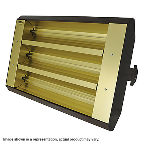  TPI TH &amp; THSS Series 3 Lamp 7.5KW Mul-T-Mount Electric Infrared Heater, 30&#176; Symmetrical with Brown Housing - 208 Volts - 343-30-TH-208V