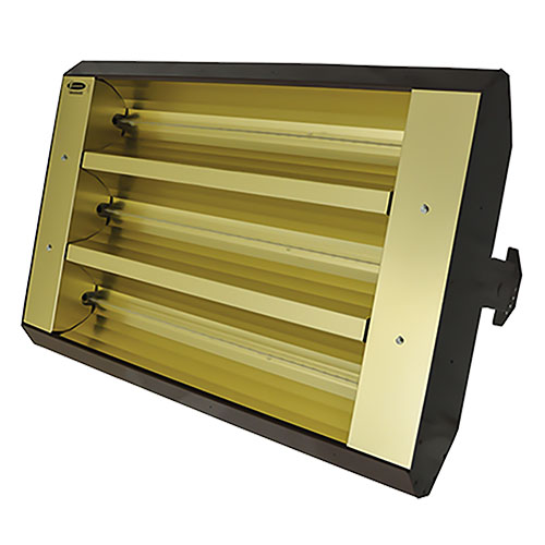 Photograph of TPI TH Series 3 Lamp 7.5KW Mul-T-Mount Electric Infrared Heater, 90&#176; Symmetrical with Bronze Housing - 240 Volts - 343-90-TH-240V