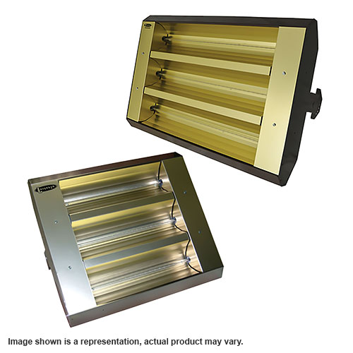  TPI TH &amp; THSS Series 3 Lamp 7.5KW Mul-T-Mount Electric Infrared Heater with 8mm Quartz Lamps and Amber Gray Sleeves - 30° Symmetrical, 240 Volts - (2 Options Available)