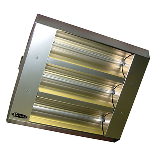  TPI THSS Series 3 Lamp 10.95KW Mul-T-Mount Electric Infrared Heater with 8mm Quartz Lamps and Amber Gray Sleeves - 90° Sym, 480 Volts - Stainless Steel - 463-90-THSS-480V-AG