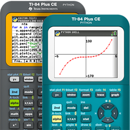 Photograph of Texas Instruments TI‑84 Plus CE Python Graphing Calculator TEXTI84PLCEPY