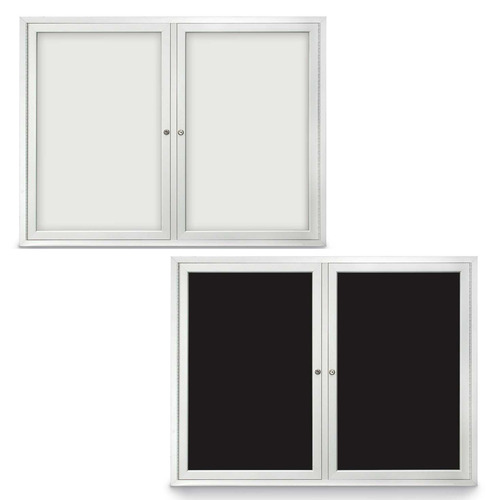  Titan Tools 42" x 32" Double Door Indoor Magnetic Porcelain Board, Satin Aluminum Frame - (2 Options Available)