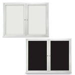 Titan Tools 42" x 32" Double Door Indoor Magnetic Porcelain Board, Satin Aluminum Frame - (2 Options Available) ET18297