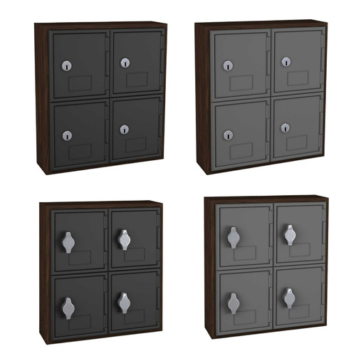  Titan Tools Cell Phone Lockers - 4 Door, Keyed/Hasp Lock, Walnut w/ Door - (4 Options Available)