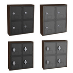 Titan Tools Cell Phone Lockers - 4 Door, Keyed/Hasp Lock, Walnut w/ Door - (4 Options Available) ET18307
