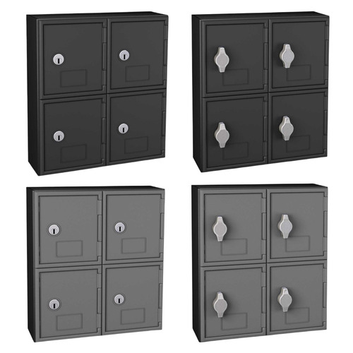  Titan Tools Cell Phone Lockers - 4 Door, Keyed/Hasp Lock, Black Frame w/ Door - (4 Options Available)
