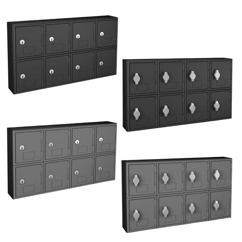  Titan Tools Cell Phone Lockers - 8 Door, Keyed/Hasp Lock, Black Frame w/ Door - (4 Options Available)