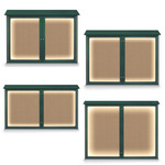 Titan Tools Double Door Outdoor Illuminated Recycled Bulletin Boards, Buff Cork, Woodland Green Frame - (4 Options Available) ET18330