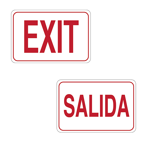  Titan Tools 7&quot; x 10&quot; Exit/Salida Facility Sign - (2 Options Available)