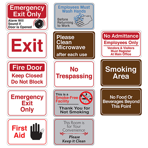  Titan Tools 6&quot; x 9&quot; Facility Signs - (13 Options Available)