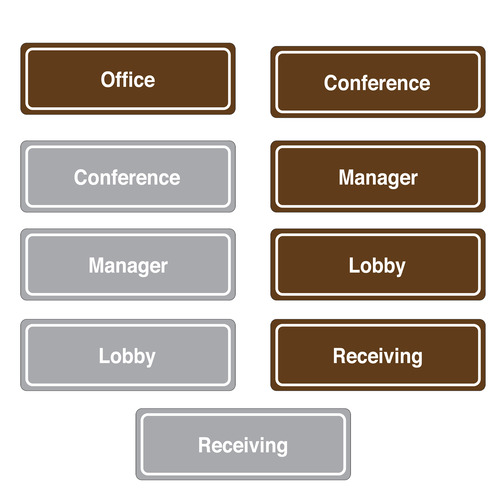  Titan Tools 9&quot; x 3&quot; Single Sided Wall Mount Facility Signs, Office and Facility Signs - (9 Available Options)