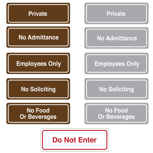  Titan Tools 9" x 3" Single Sided Wall Mount Facility Signs, Restricted Access and Private Signs - (11 Options Available)