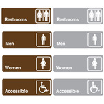 Titan Tools 9" x 3" Single Sided Wall Mount Facility Signs, Restrooms and Gender-Specific Signs - (8 Options Available) ET18343