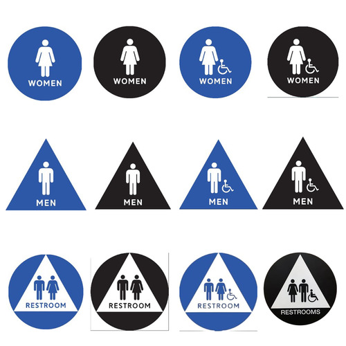  Titan Tools 12" Restroom Facility Signs - (12 Options Available)