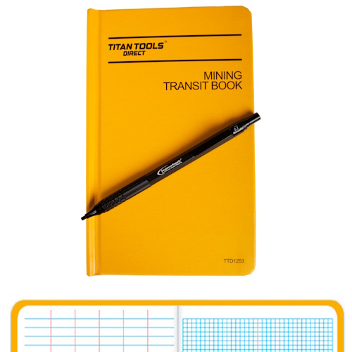 Titan Tools Mining Transit Book 8" x 4", 6 Columns, 8×8 Grid with Heavy-Duty All-Metal 0.7mm Pencil - TTD1253-PENCIL