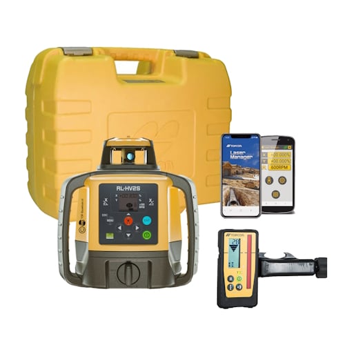 Topcon RL-HV2S Self-Leveling Dual Grade Laser RB Kit with LS-100D Receiver and Rechargeable Batteries - 1051612-22