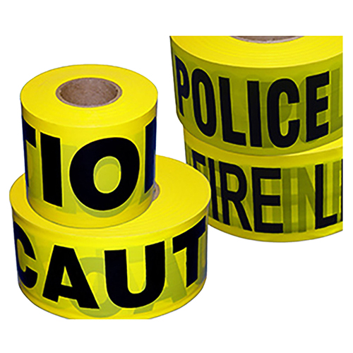  US Tape 1000&#39; Stringliner Barricade Tape - Yellow Caution Cuidado (2 mil) - 16947