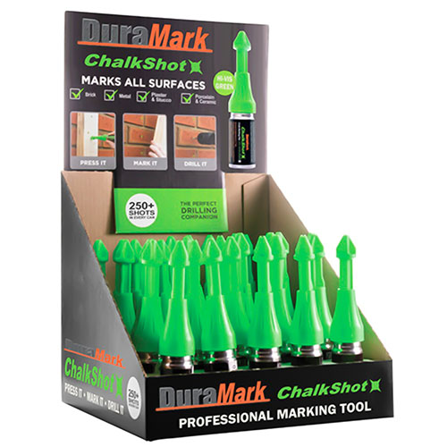  US Tape 30-Piece DuraMark ChalkShot Display - Hi-Vis Green - 76701D