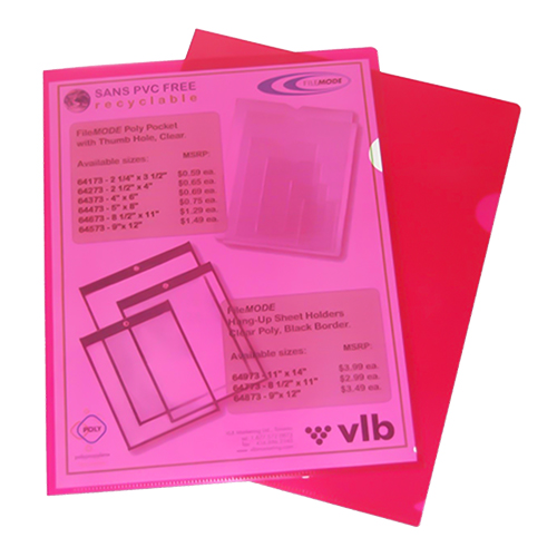  VLB Letter Size (8 1/2&quot; x 11&quot;) Poly View Folder, 10 Pack - Red - 60272