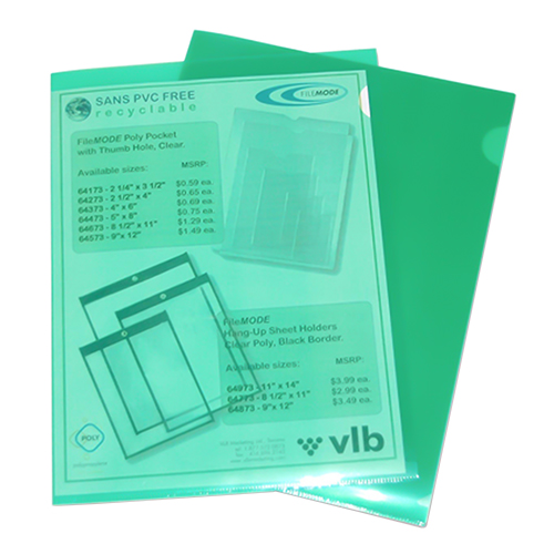  VLB Letter Size (8 1/2&quot; x 11&quot;) Filemode Poly View Folder, 10 Pack - Green - 60275