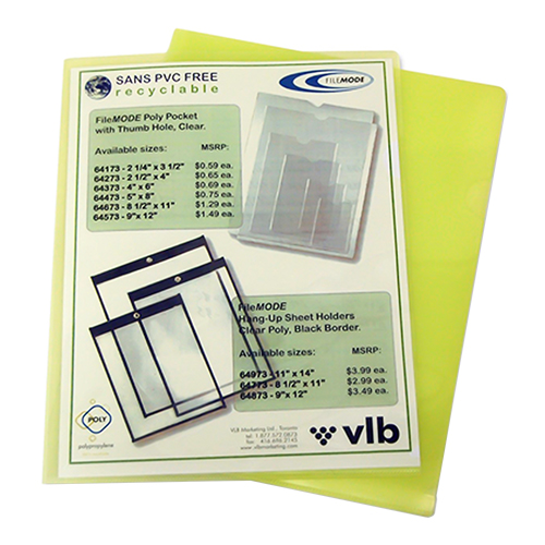  VLB Letter Size (8 1/2&quot; x 11&quot;) Poly View Folder, 10/Pack - Yellow - 60276