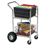 Charnstrom Compact Dual Handle Mail/Office Distribution Cart with 10" Rear Air Tires (M249) ET14601