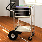 Charnstrom Compact Mail/Office Distribution Cart with 10" Rear Air Tires and Easy Push Handle (M249E) ET14602